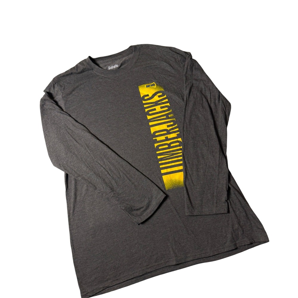 NEW Captivating NAU Lumberjacks Mens Long Sleeve Tee Charcoal Gray Large L